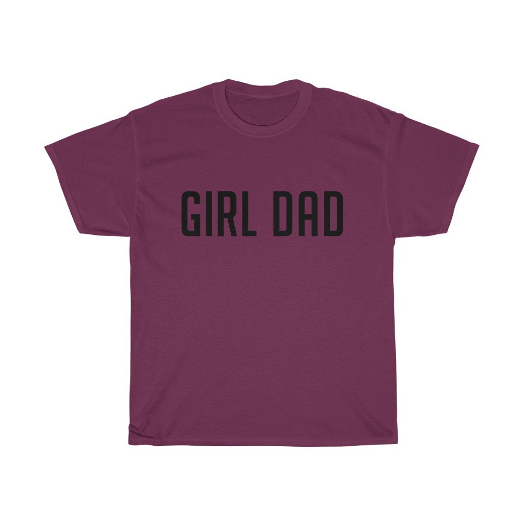T-Shirt Maroon / S Girl Dad men tshirt tops, short sleeve cotton man t-shirt, small - large plus size