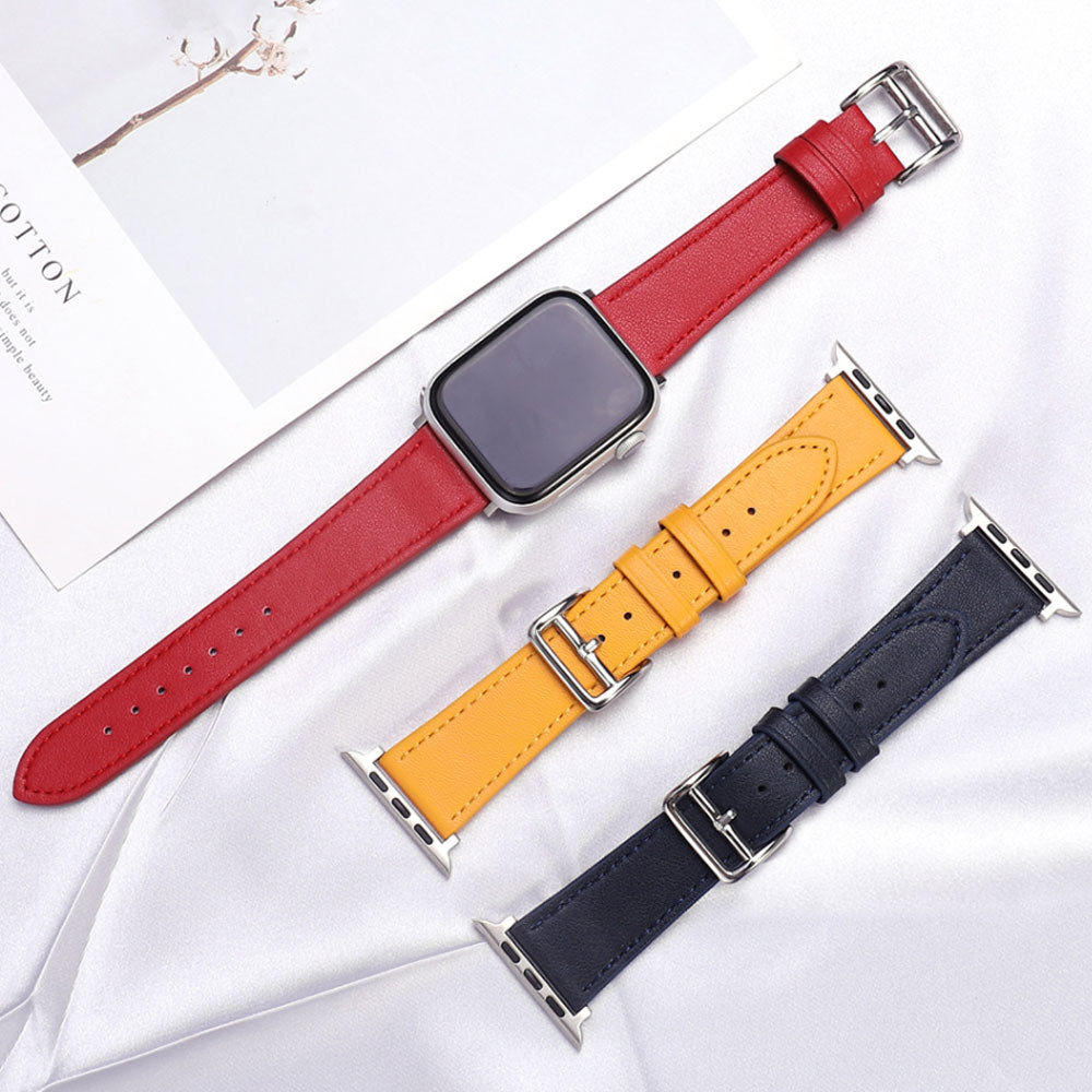 Business Real Leather Loop Bracelet Belt Band for Apple Watch Series 7 6 5 Strap iWatch 38mm 40mm 41mm 42mm 44mm 45mm Wristband |Watchbands|