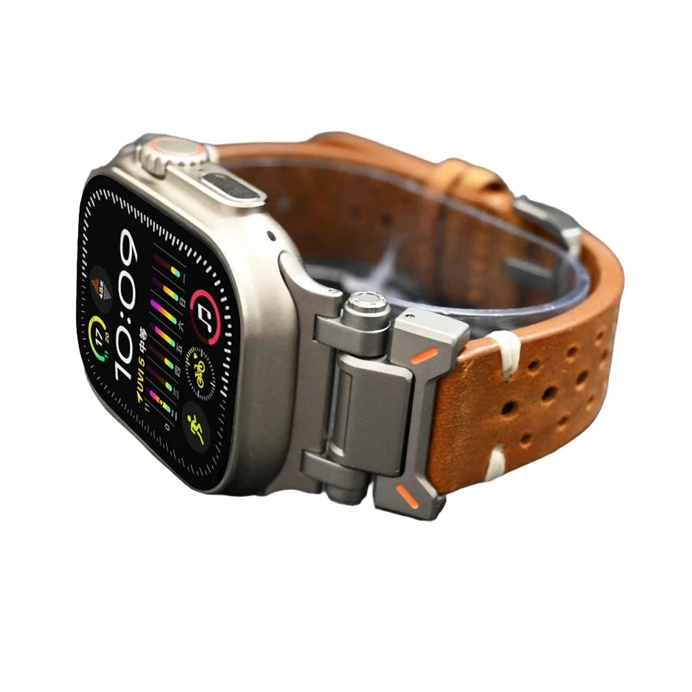 50% Off | Genuine Leather Band for Apple Watch Ultra 2 49mm Series 9 8 7 45mm Correa Strap for iWatch 6 5 4 Se 3 44mm 42mm ultra Bracelet