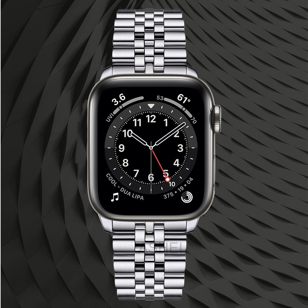 Luxury Apple Watch mens Band, Premium Steel fit Ultra 8 7 6 41 45 49mm