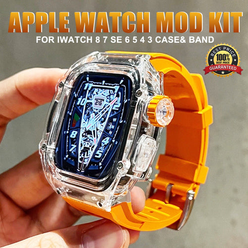 Ice Transparent Luxury Modification Kit Case Band For Apple Watch