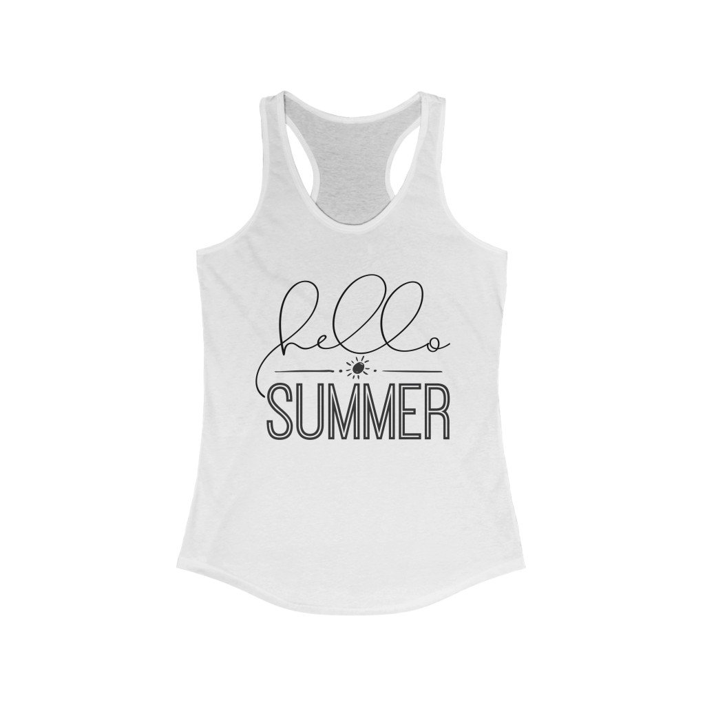 Tank Top Solid White / L Hello Summer design tank, Summer outfit, Muscle Tanks for Womens, Tank Top for beach vacation, gift for her