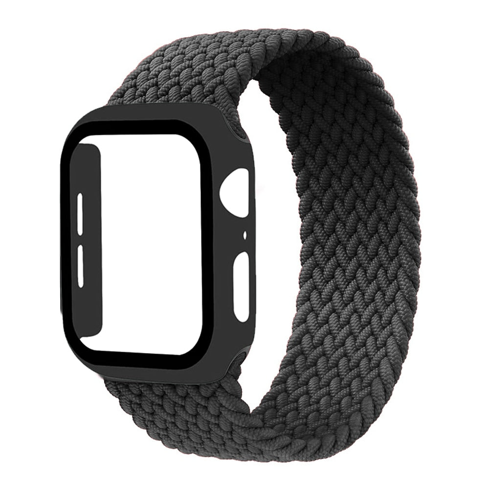 Braided Solo Loop Band For Apple Watch Series 7 6 Woven Elastic Nylon
