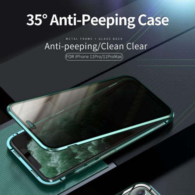 Fitted Cases Anti Peeping Magnetic Case for iPhone 12 11 pro X XR XS MAX Clear Tempered Glass Metal Bumper Full Body Protection Privacy Cover|Fitted Cases|