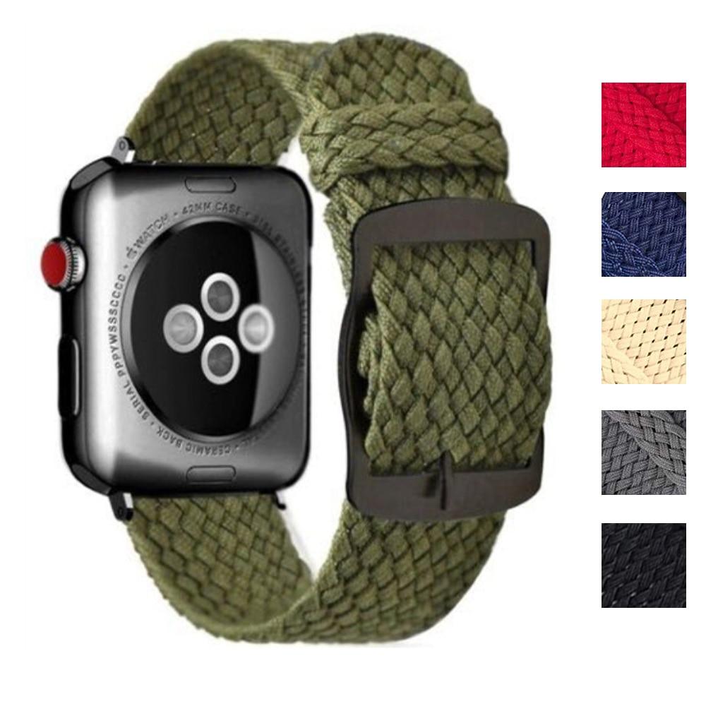 Watchbands Sport Nylon Strap for Apple Watch Band Series 6 5 4 Replacement Loop Bracelet iWatch 38mm 40mm 42mm 44mm Stylish Woven Wristband |Watchbands|