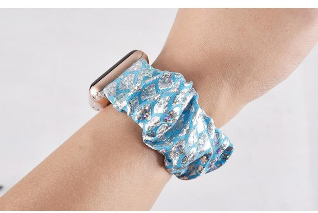 Watchbands Bling Scrunchies Elastic Strap for Apple Watch 5 4 Band 38mm 40mm Fabric Strap 42mm 44mm Series 5 4 3 2 Bracelet Watchband|Watchbands|