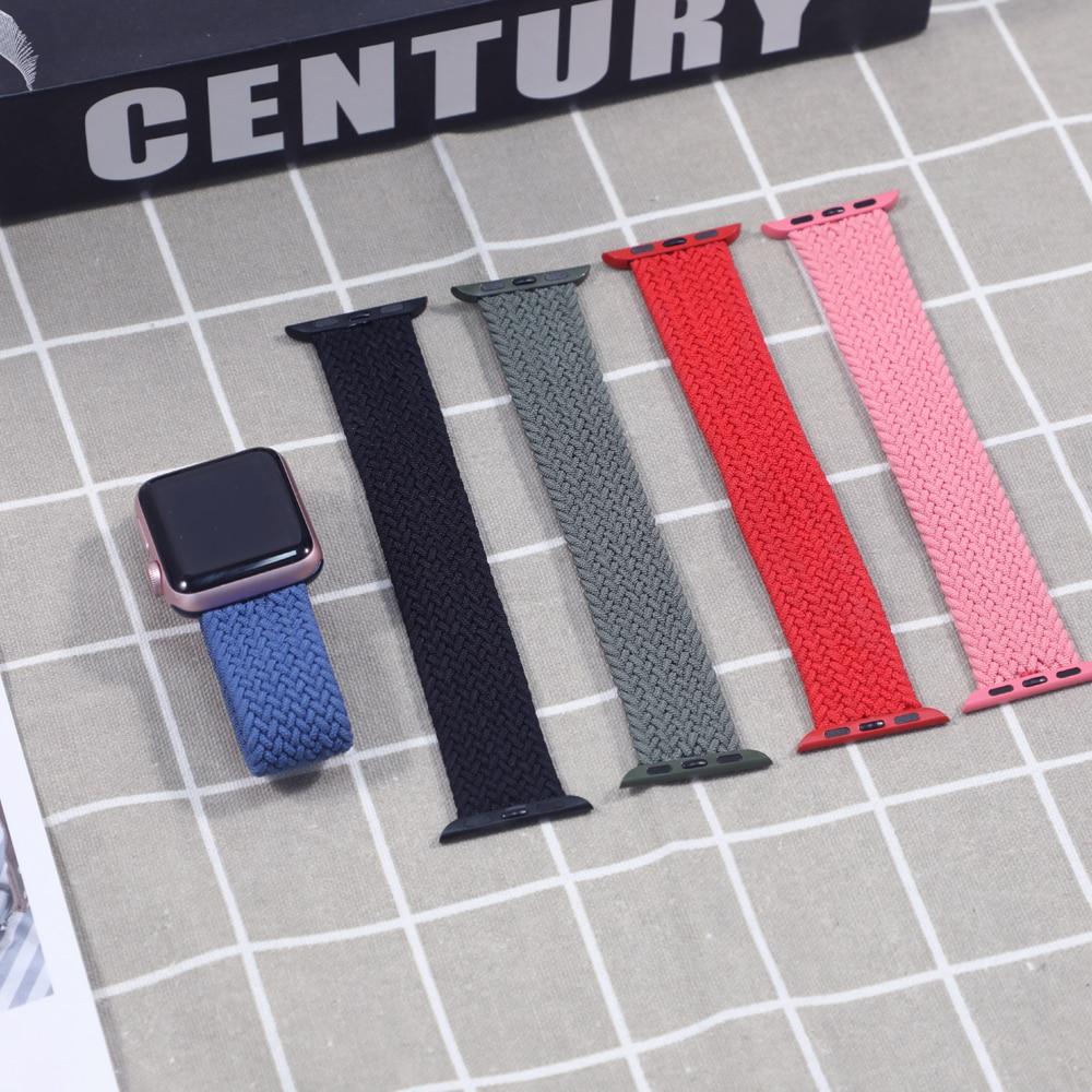 Watchbands Braided Solo Loop strap For Apple watch band 44mm 40mm 38mm 42mm FABRIC Elastic belt Nylon bracelet iWatch series3 4 5 se 6 band|Watchbands|