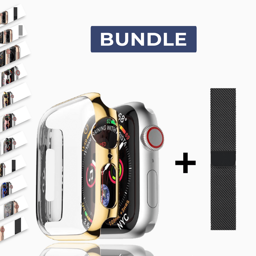 Watchbands Apple Watch Case Cover Shiny Bezel Only or Case + Band 38mm 40mm 42mm 44mm iwatch series 5 4 3 2 1 protective screen clear protector shell - USA Fast Shipping