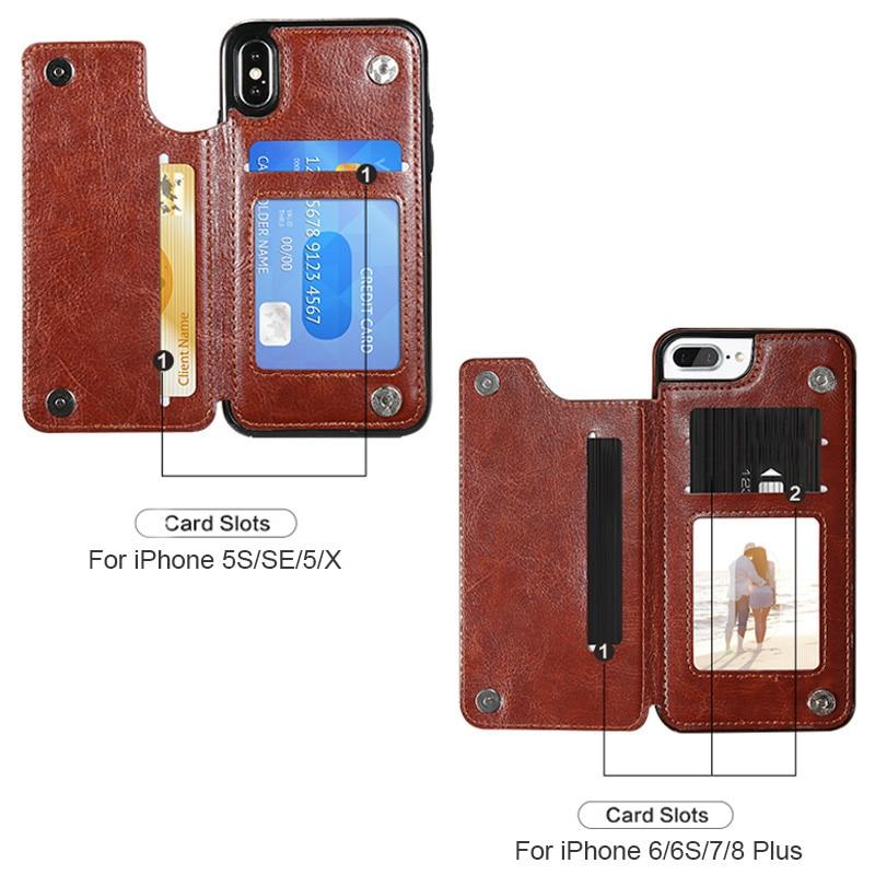 Card Slot Retro Case for iPhone 15 14 13 12 Mini 11 Pro Max X XR