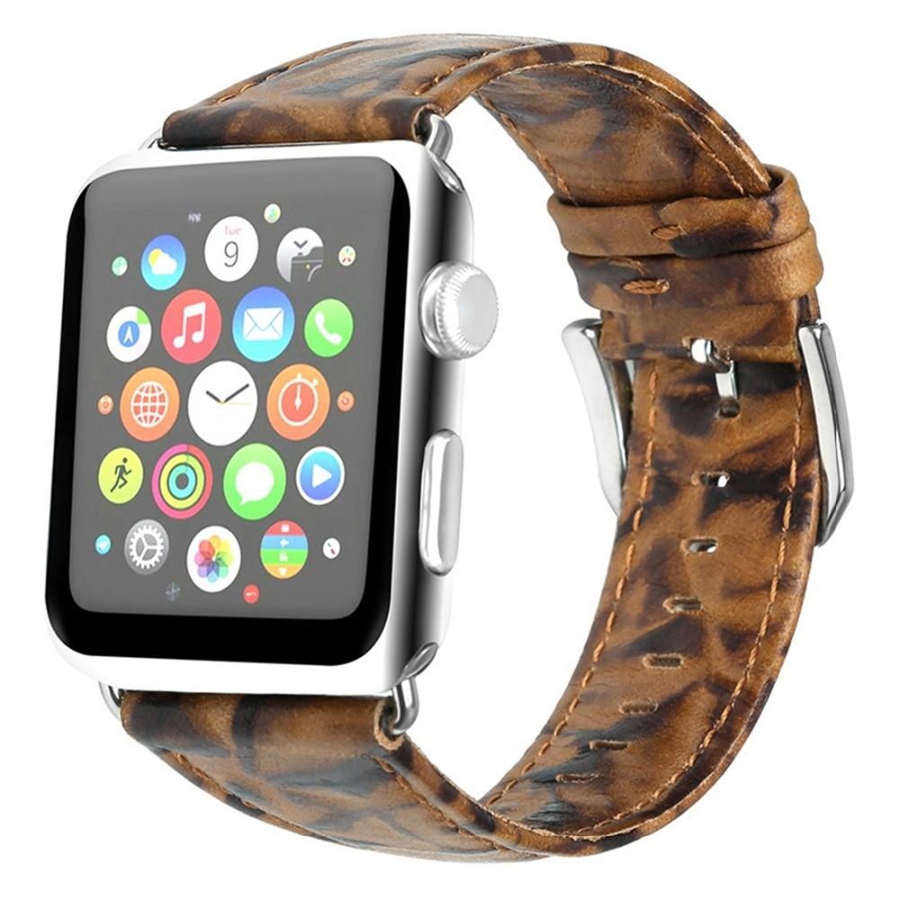 Watchbands CRESTED Leather Band For Apple Watch series 4 44mm 40mm strap correa iwatch 3 2 1 42mm/38mm Crazy Horse Wrist bracelet belt|Watchbands|