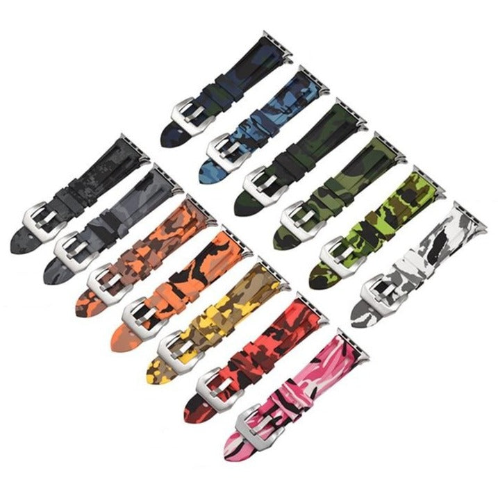 Watchbands Camouflage Silicone Strap for Apple Watch 5 4 Band 44 Mm 40mm Sport Watchband Bracelet For IWatch Band 38mm 42mm Series 5 4 3 2|Watchbands|