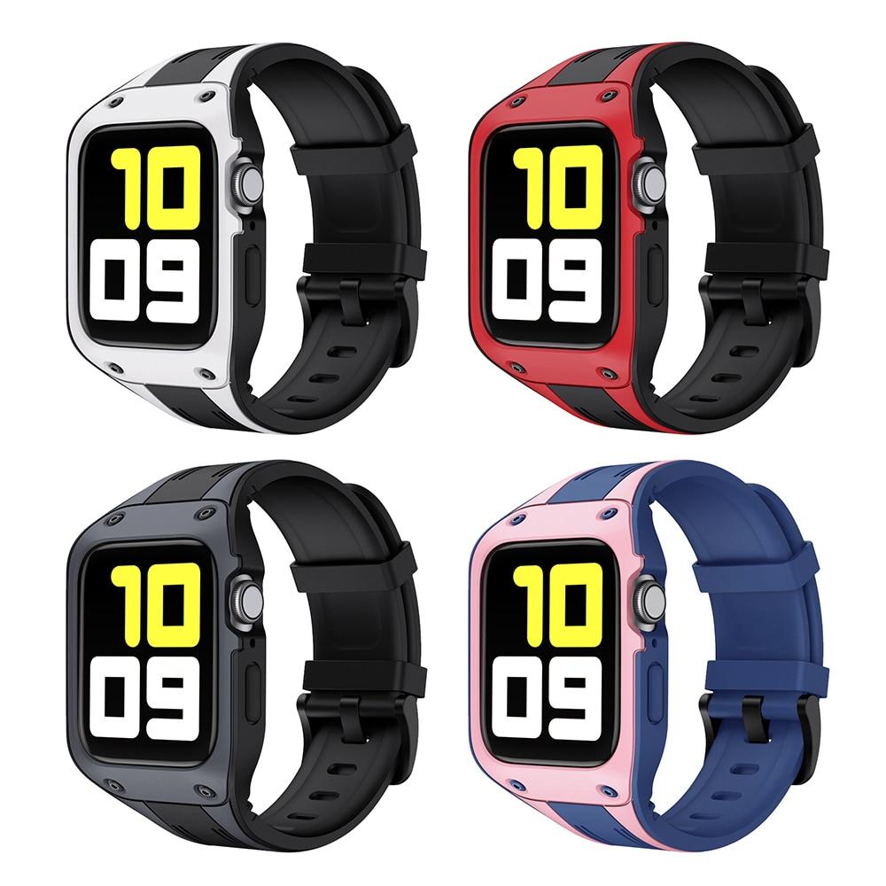 Watchbands Case+strap for Apple Watch Band 44 mm 42mm Accessories Integrated watchband silicone bracelet band iWatch series 5 4 3 42 44mm|Watchbands|