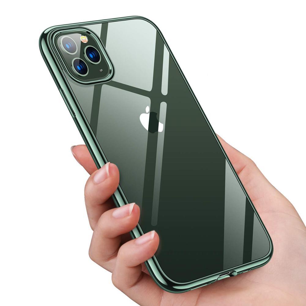 Fitted Cases Cases for iPhone 12 11 Pro Max Xs XR ,Ultra Slim Thin Clear Soft Premium Flexible Chrome Bumper Transparent TPU Back Plate Cover|Fitted Cases|