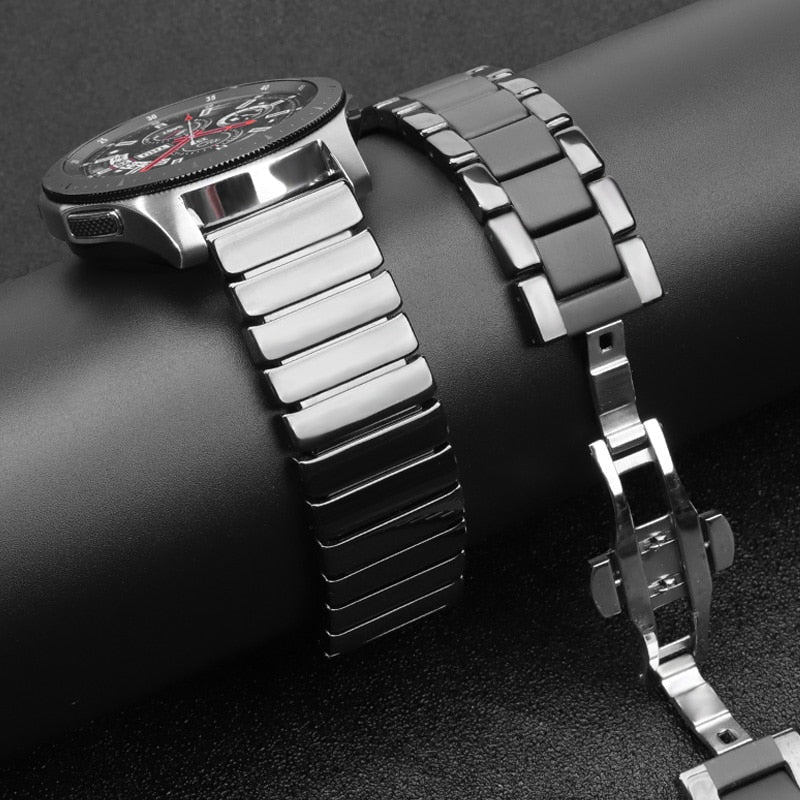 20mm 22mm 24mm Luxury Ceramic Band For Galaxy 3 Watch 46mm 42mm Gear s3 Strap Active 2 40 44mm Smartwatch Ceramic Strap|Watchbands|