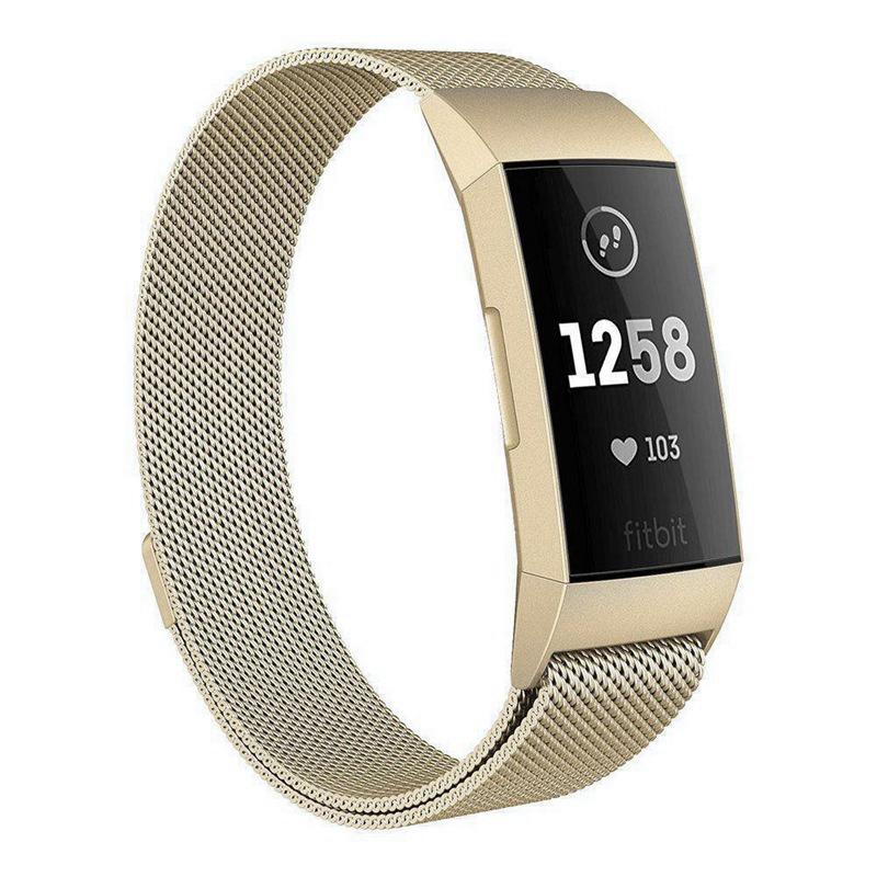 Watchbands Champagne gold / Charge 3 - L Fitbit charge 3/4 Band Replacement Wristband, Luxury Milanese loop steel Design For Men Women Smartwatch Bracelet Strap |Watchbands| Unisex