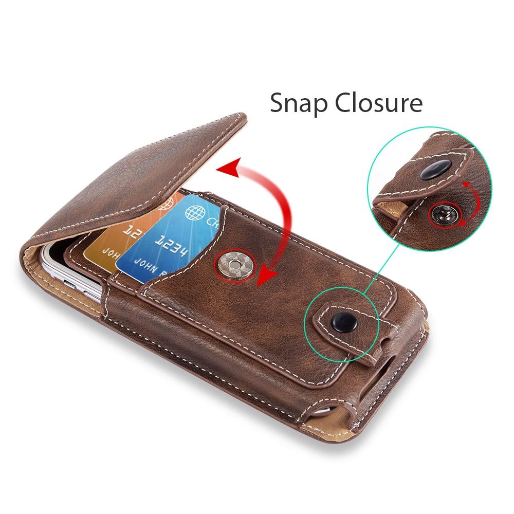 Phone Pouches Classical Pouch Leather phone Case For iphone 11 XS X 7 Waist Bag Magnetic holster Belt Clip phone cover for redmi 5 plus|Phone Pouches|