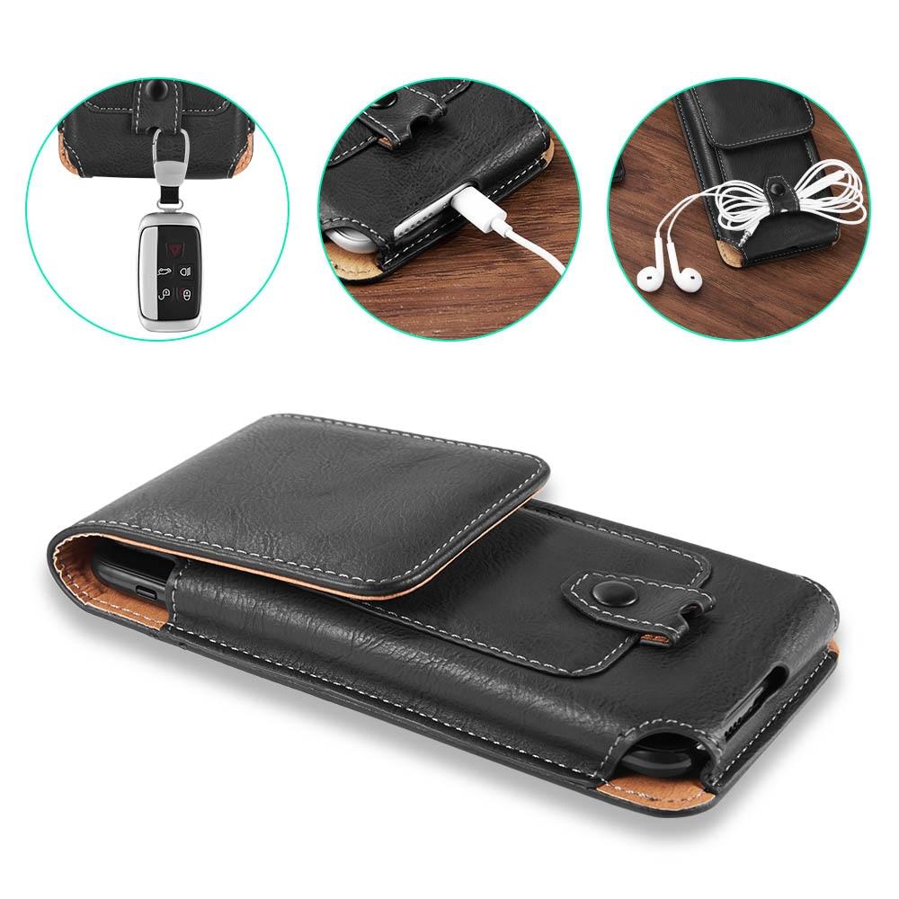 Phone Pouches Classical Pouch Leather phone Case For iphone 11 XS X 7 Waist Bag Magnetic holster Belt Clip phone cover for redmi 5 plus|Phone Pouches|