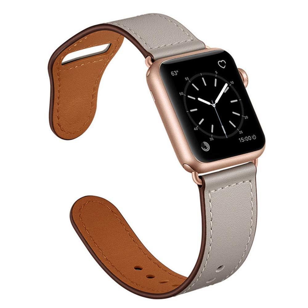 Apple Gray/Rose Gold Adptr / 38-40mm Series 54321 Faux Leather Strap for pulseira apple watch band 42mm 38mm 40mm 44mm sports high-quality correa for apple iWatch bracelet 5/4/3/2 belt