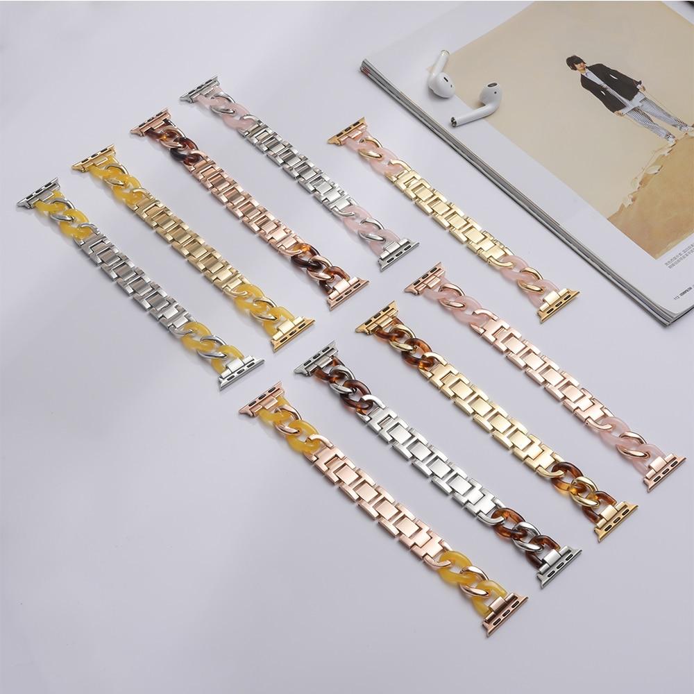 Watchbands Cowboy Style Resin strap For Apple Watch Series 5 4 band 40mm 44mm Bracelet iWatch 3 2 1 38mm 40mm Stainless Steel band Correa|Watchbands