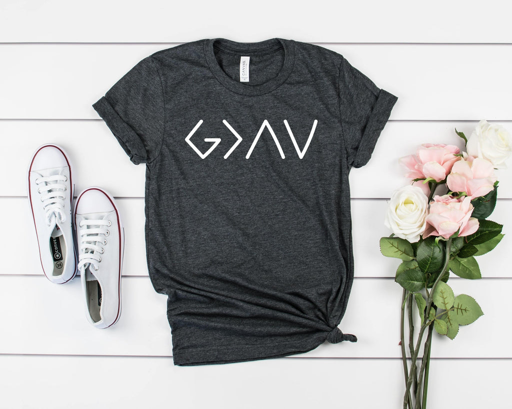 T-Shirt God Is Greater Than The Highs And The Lows women tshirt tops, short sleeve ladies cotton tee shirt  t-shirt, small - large plus size