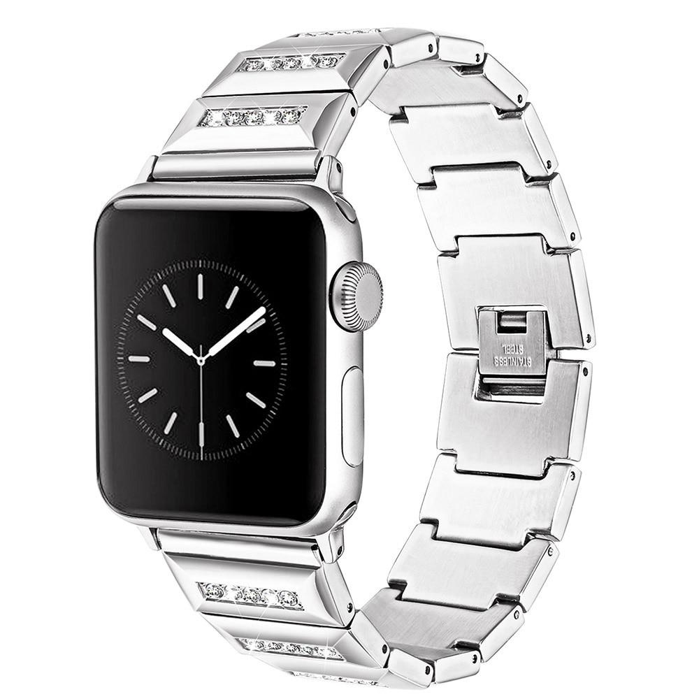 Home Diamond Strap for Apple Watch 38mm 40mm 42mm 44mm Stainless Steel Watchband Link Bracelet for iWatch series 5 4 3 2 1 for Women