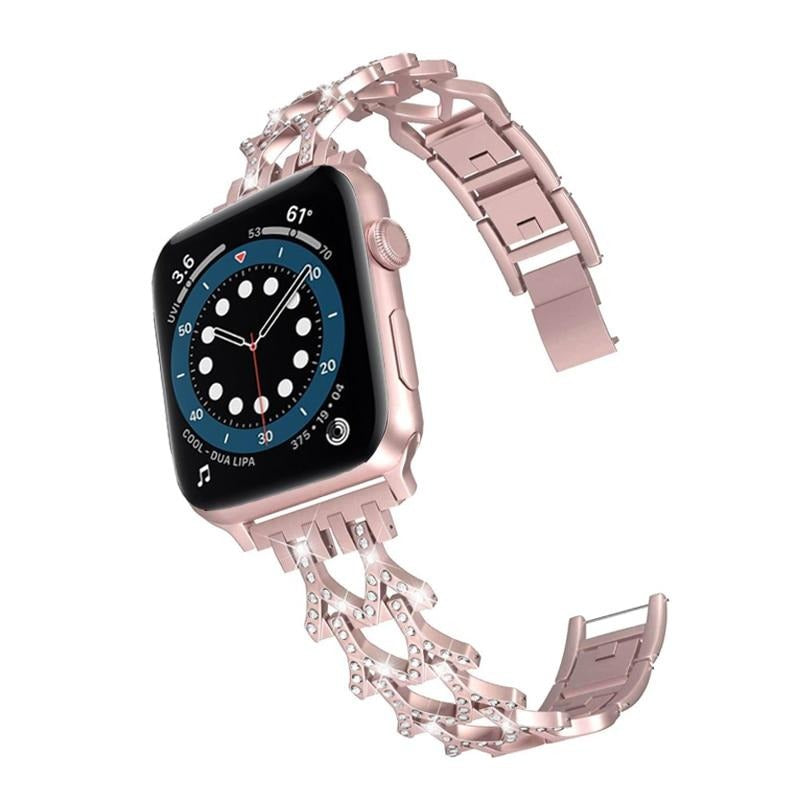 Watchbands Diamond watch strap for apple watch band 38mm 42mm 40mm 44mm iWatch Series 6 SE 5 4 3 2stainless stee strap apple watch bracelet|Watchbands|