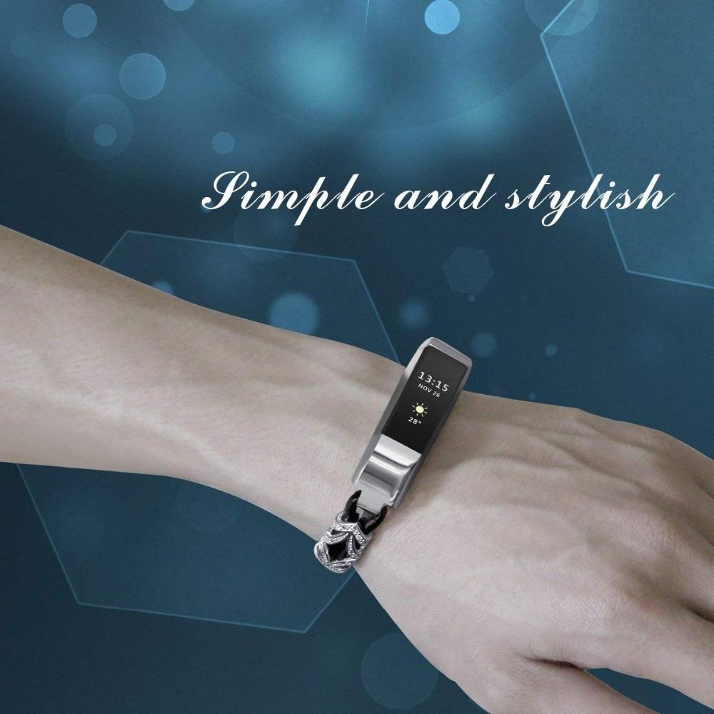 Watchbands Fitbit Alta/HR Replacement Band, Ladies Classic Rhinestone Strap For Fashionable Women Wristwatch Metal Clasp Steel Bracelet Belt Watchband