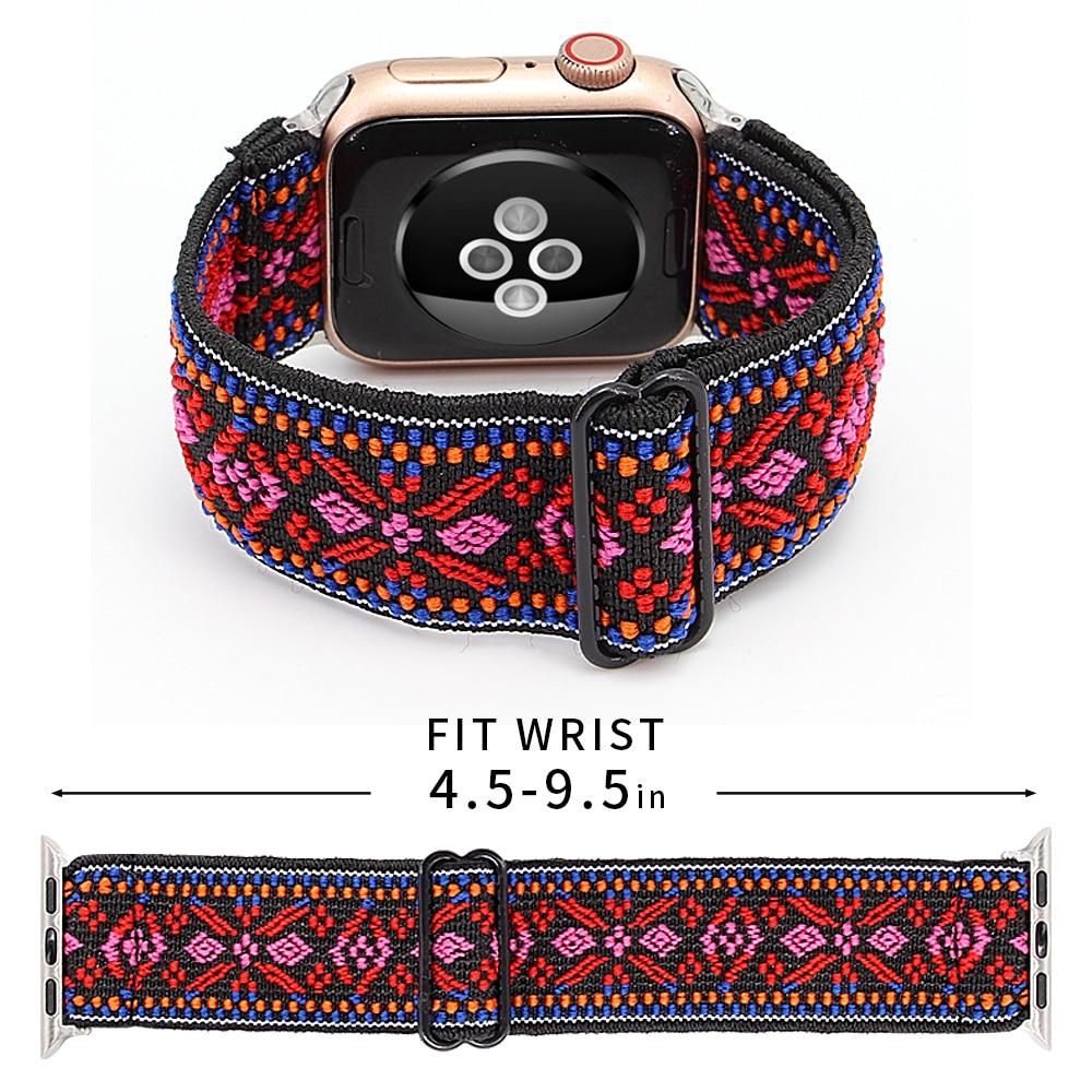​Apple Watch - Fabric watch band - Elastic nylon (black, blue, kaki, red)