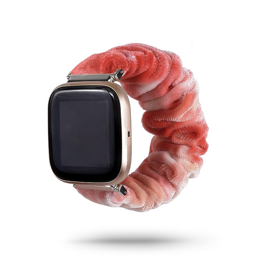 Watchbands 24-Java Apple Fitbit Versa/2/Lite 23mm, Beautiful Cute Ladies Scrunchies Wrist Strap Women Girls Soft Woven Replacement Elastic Fabric Band |Watchbands|