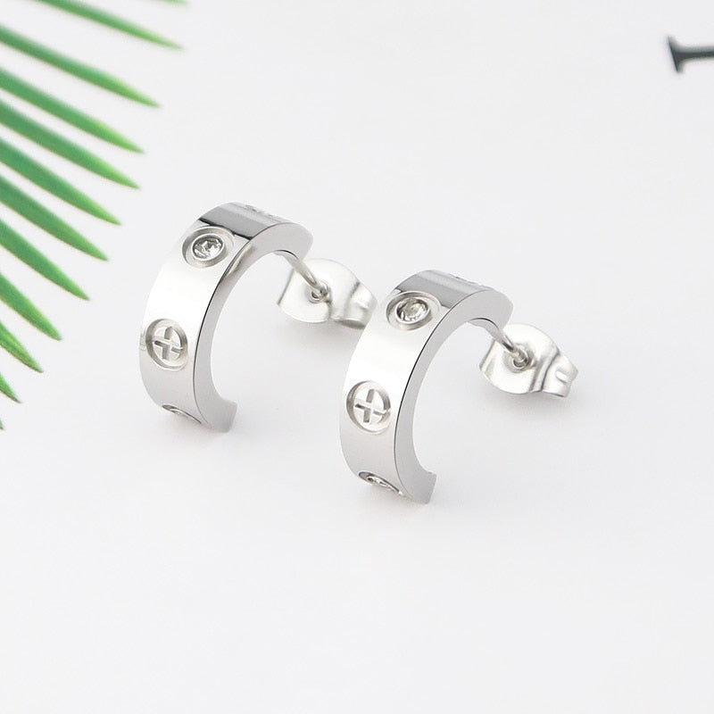 Minimalist Earrings studs - Titanium Steel