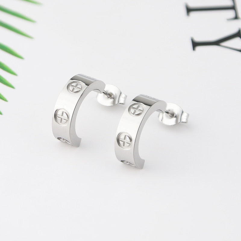 Minimalist Earrings studs - Titanium Steel