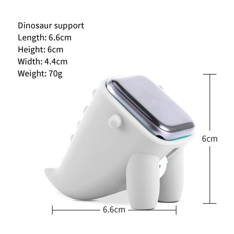 Home Apple watch Series 6 5 4 3 2 1 Cute Little Dinosaur Stand, Soft Silicone Charging Cable Winder Dock Desk Holder iWatch 38mm 40mm 42mm 44mm