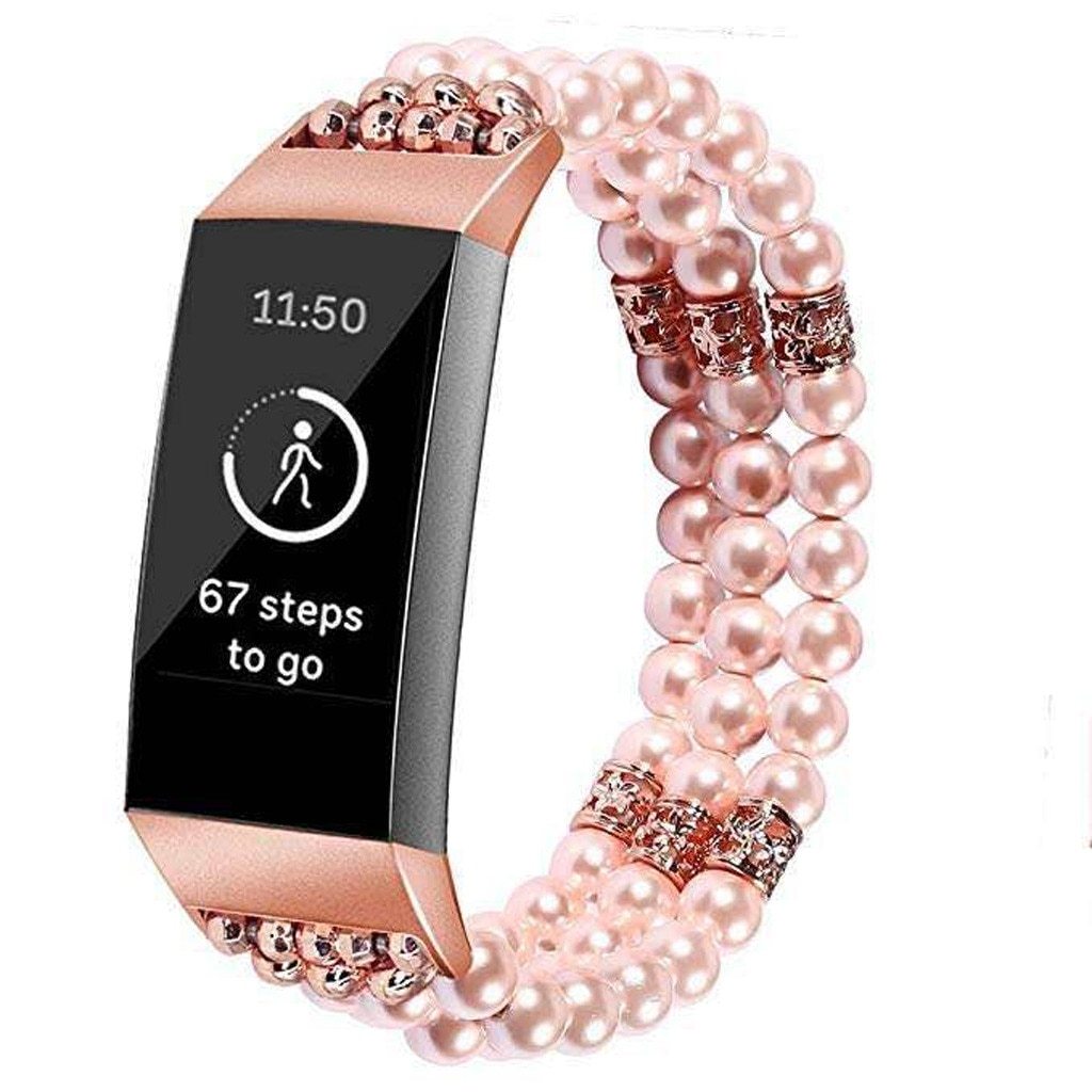 Smart Watches For Fitbit Charge 3 Replace Watch Band Bead Bracelet pearl Jewelry Wristband Strap Youth Smart Watch Replacement Band Smartwatch|Smart Watches|