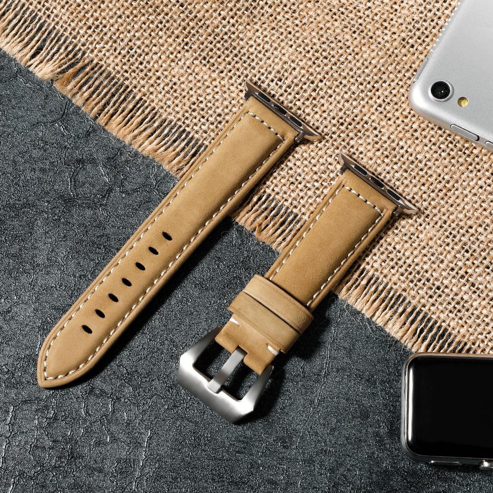 Watchbands Genuine Leather strap For Apple Watch Band 44 mm 40mm iWatch band 38 mm 42mm Retro watchband pulseira Apple watch series 5 4 3 2|Watchbands|