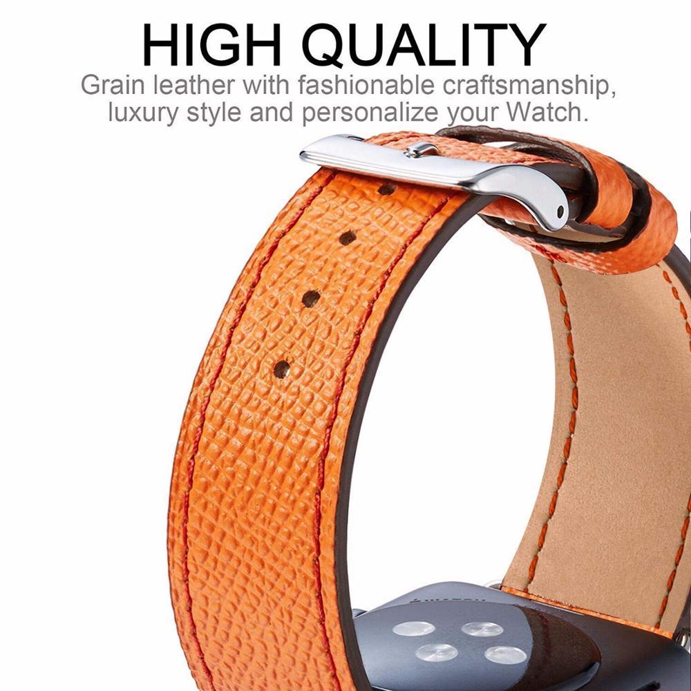 Watchbands Genuine Leather strap for Apple Watch band 44 mm/40mm iWatch band 42mm 38mm High quality Textured bracelet Apple watch 5 4 3 2 1|strap band|single tourband for apple watch