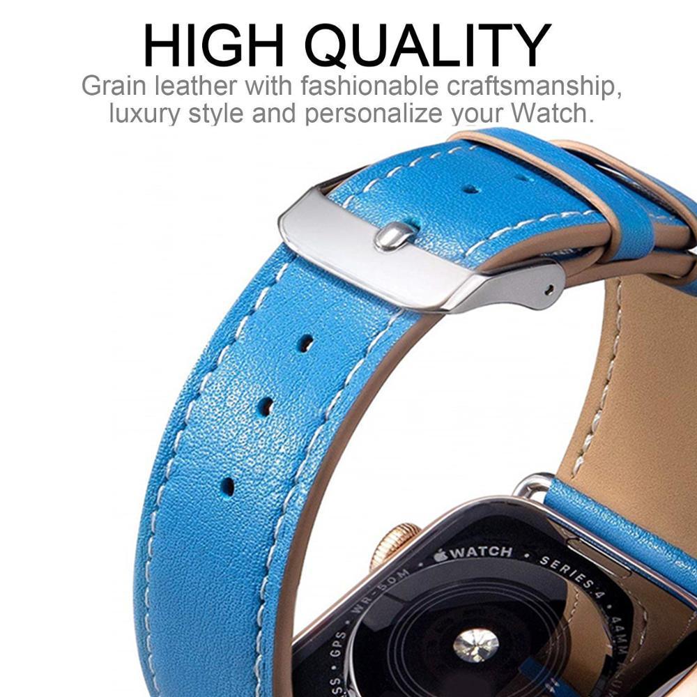 Watchbands Genuine Leather strap for Apple Watch band 44 mm/40mm iWatch band 42mm 38mm High quality Textured bracelet Apple watch 5 4 3 2 1|strap band|single tourband for apple watch