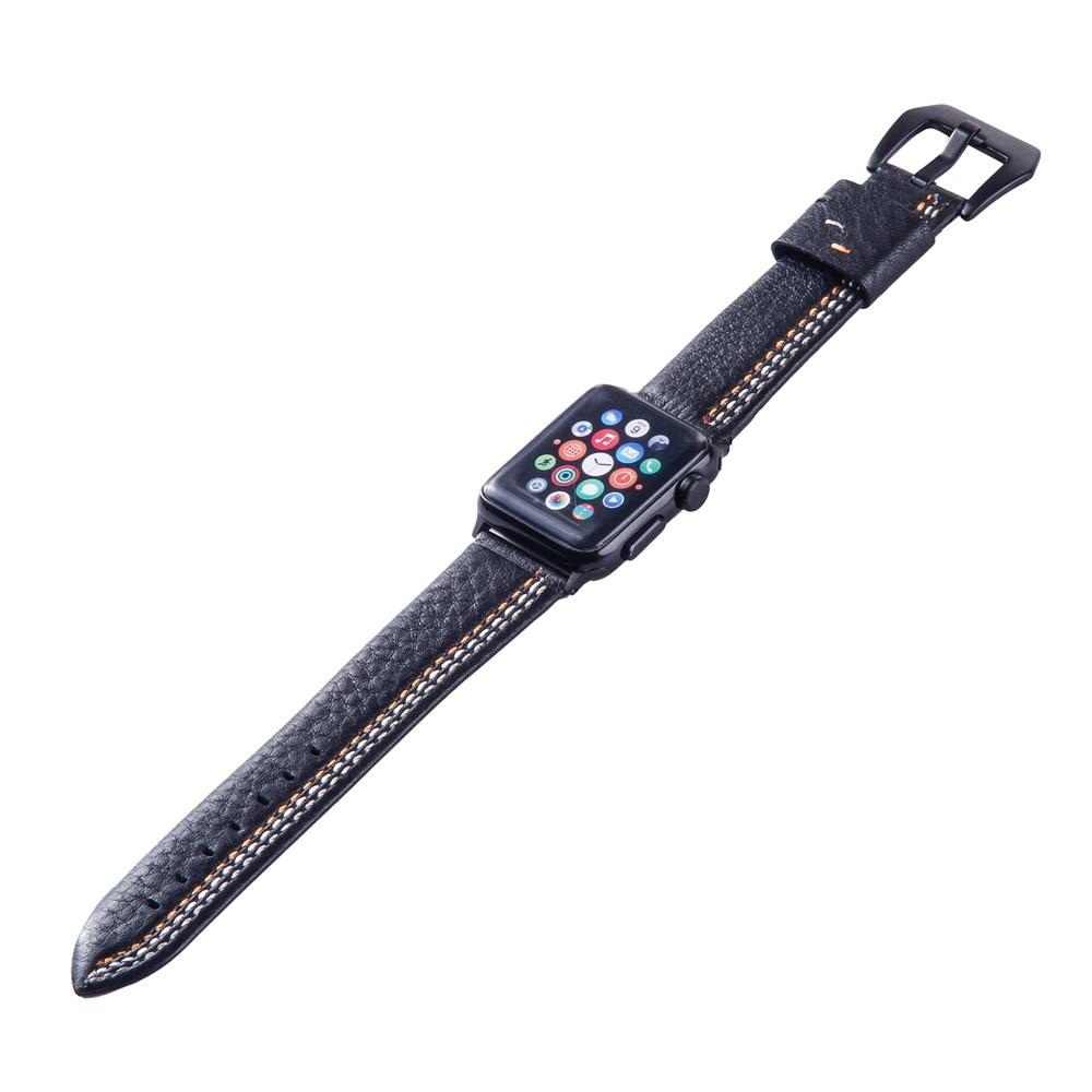 Watchbands Genuine Leather strap for Apple Watch band 44mm 40mm iwatch band 42mm 38mm Suture Bracelet apple watch series 3 4 5 se 6 band|Watchbands