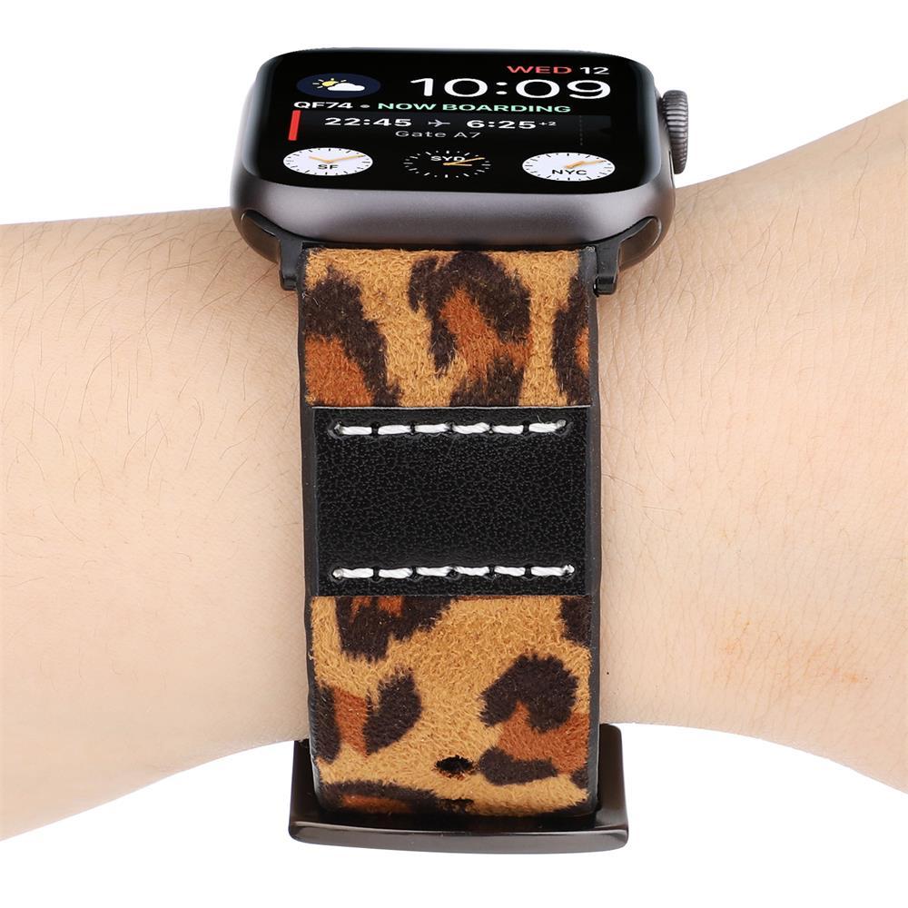 Apple Watch Band Series 7 6 5 4 3 Premium Leather Camouflage Bracelet Correa
