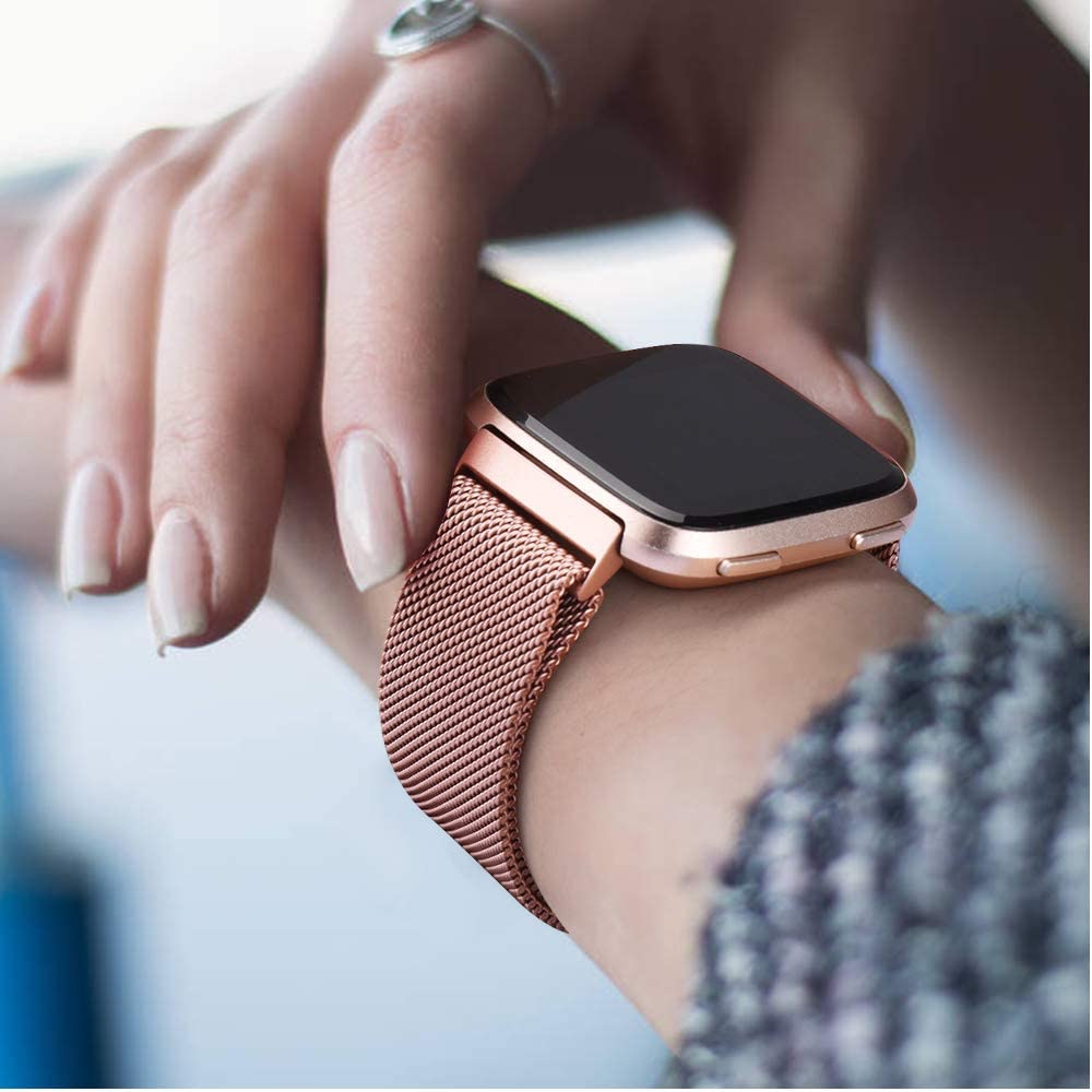 Watches Fitbit Versa/2/lite 23mm, Milanese Loop Bracelet Luxury Steel Wristwatch Strap Replacement Wristband Smartwatch tracker Accessories Unisex
