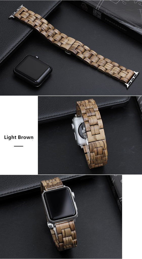 Watches Apple watch band, Green Natural Bamboo Watchbands, Wood Watch strap, iWatch fits 44mm,  42mm, 40mm, 38mm, Series 1 2 3 4 5 6