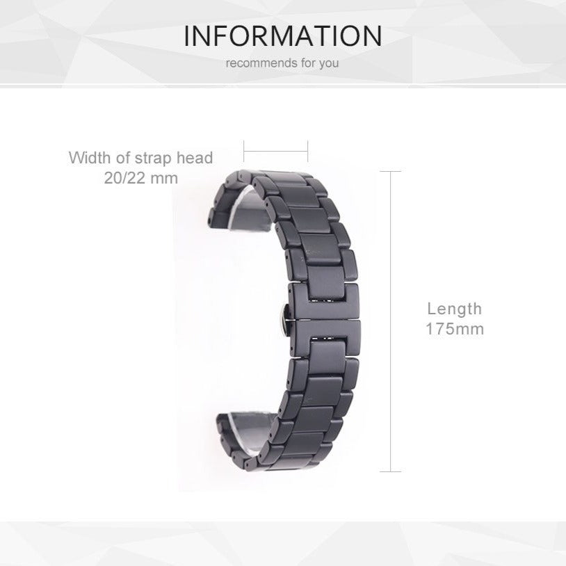 Watchbands New Apple Watch Band Mens Link Ceramic Matte Space Gray Black Strap 6