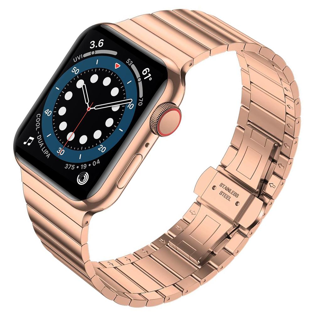 Watchbands Rose Gold / 38mm or 40mm High Quality Steel Link Bracelet Band for Apple Watch Series 6 5 4 iWatch 38mm 40mm 42mm 44mm Men's Strap Replacement Wristband Watchbands