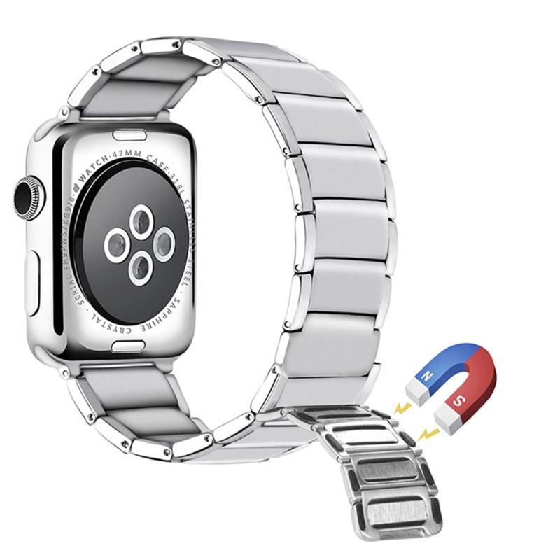 Home Apple watch band stainless steel adjustable men Magnetic designer loop