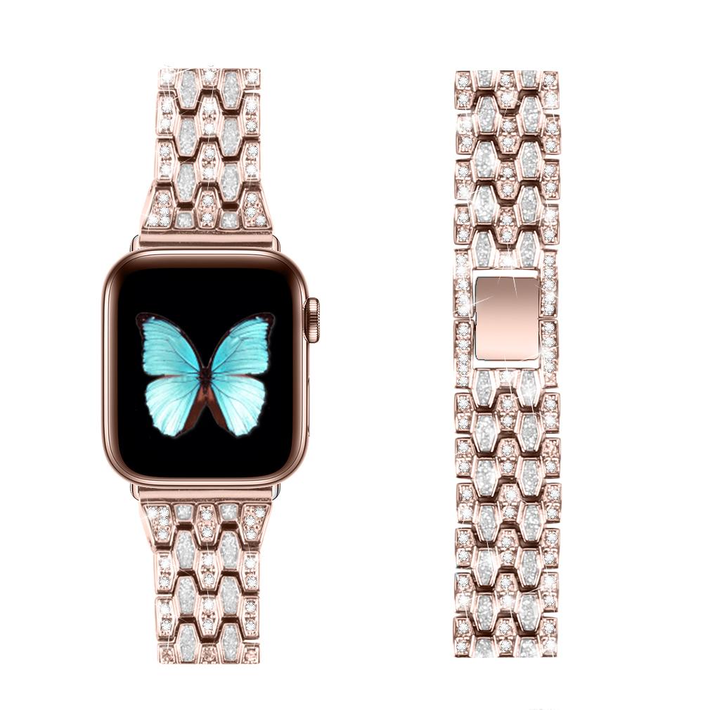 Watchbands Women Diamond Band For Apple Watch Series 6 5 4 Glitter Metal Bracelet Strap iWatch 38mm 40mm 42mm 44mm Ladies Luxury Wristband |Watchbands