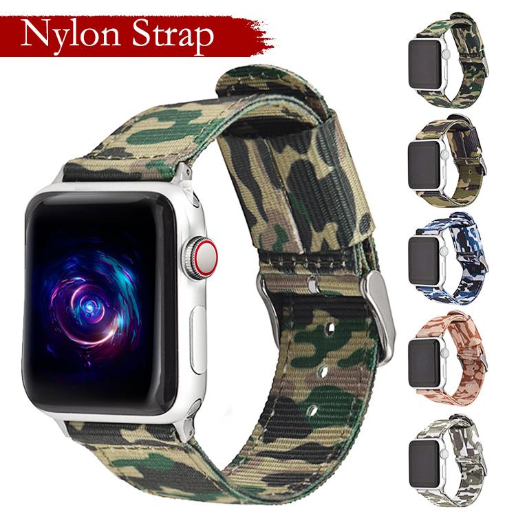 Watchbands Apple Watch Series 6 5 4 Band, Army Camouflage Strap Nylon Sport loop Bracelet iWatch 38mm 40mm 42mm 44mm Wristband |Watchbands| Unisex