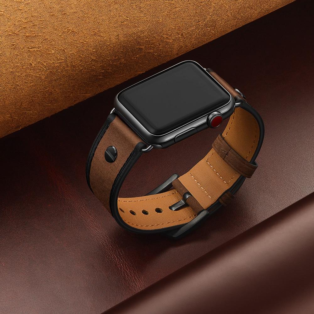 Watchbands Italy Leather strap for Apple watch band 44mm 40mm 42mm 38mm High Grade watchband belt bracelet iWatch series 3 4 5 se 6 band|Watchbands|