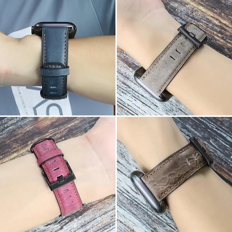 Watchbands Leather Band Loop Strap For Apple Watch 6 SE 5 4 3 2 1 38mm 42mm Sports Leather Watch Band For Apple watch 40mm 44mm Bracelet|Watchbands|