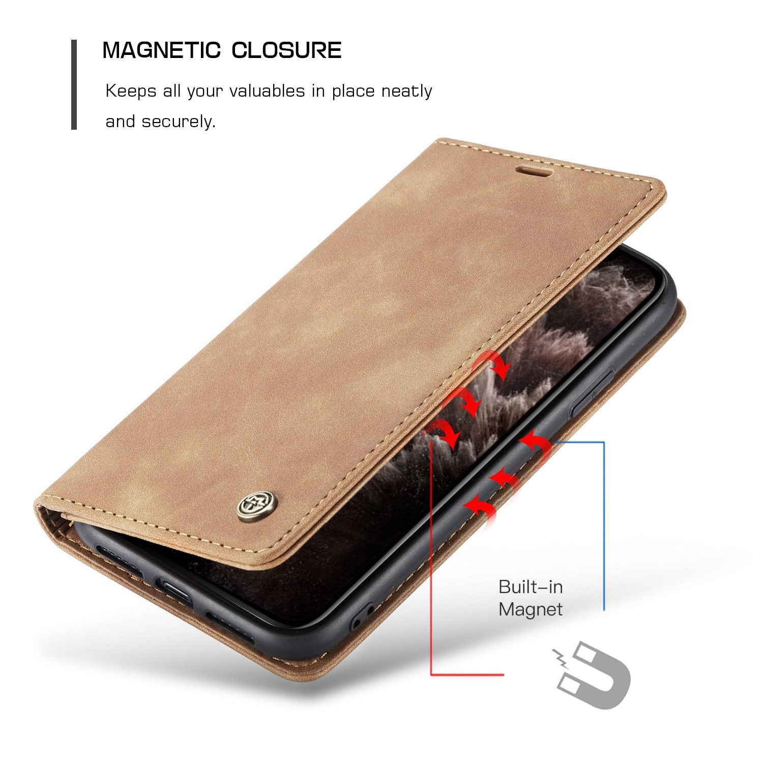 Leather Case for iPhone 12 11 Pro X XR XS Max CaseMe Retro Purse Luxury Magneti ff9e5565 39ee 41aa 9cd2 6c4c8185292f