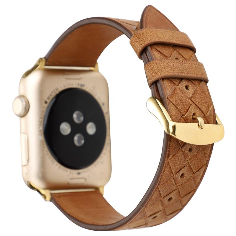 Home Genuine Leather Apple Watch Woven Strap, Braided Grid Bracelet braid pattern Band,  iwatch series 6 5 4 3, 38/40mm 42/44mm - US Fast Shipping