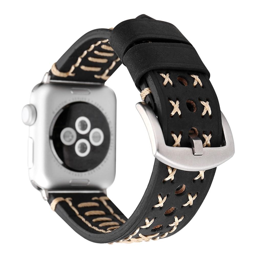 Watchbands Leather strap For Apple Watch band 44 mm 40mm iwatch band 42mm 38mm handmade wrist pulseira bracelet correa apple watch 5 4 3 2|Watchbands|